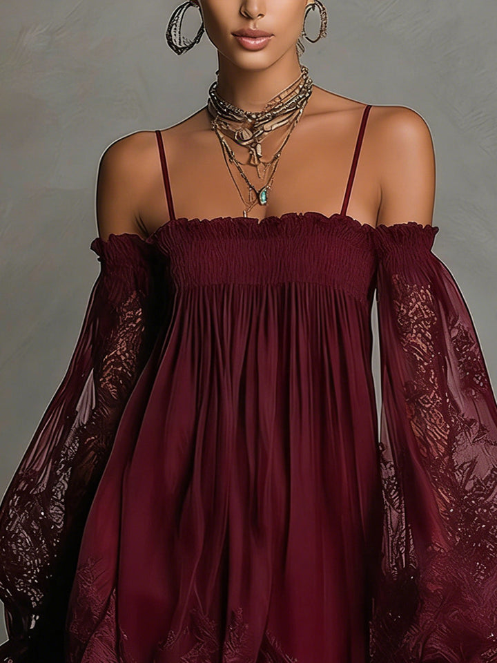 Camille | Elegant Lace Off Shoulder Mini Dress
