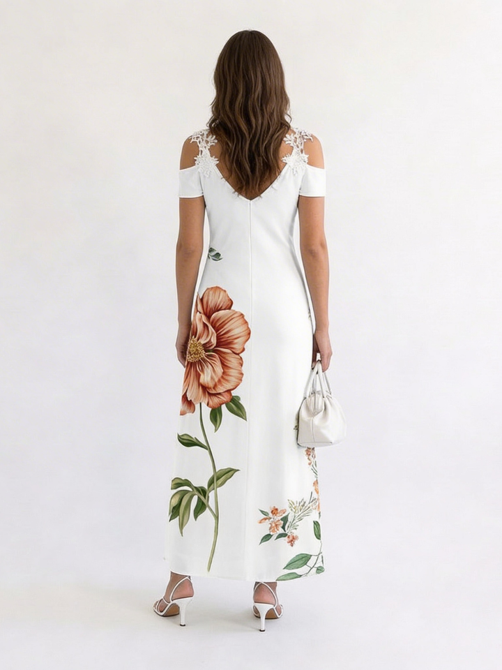 CAMILA | FLORAL OFF-SHOULDER A-LINE MAXI DRESS