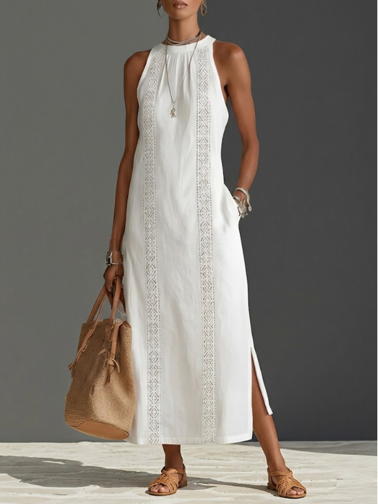 Jimena | Relaxed Lace White Maxi Dress