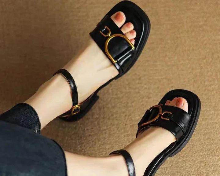 Amara | Buckled Flat Sandals